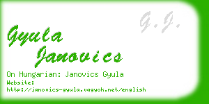 gyula janovics business card